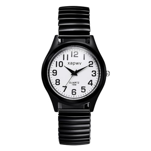 Montre ultra fine pour homme facile à enfiler bracelet élastique extensible
