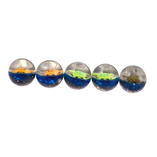 Vaguelly 5Pcs Transparent Sea Turtle Bouncy Balls Fun Cognitive for Rubber Jumping Balls for Educational Playtime Great Present for Day and Birthdays