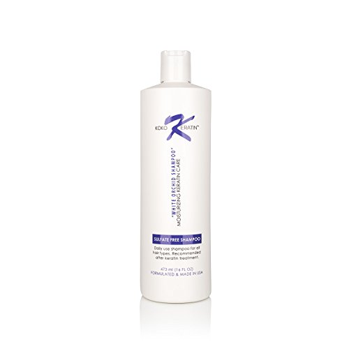 Koko Keratin Shampoo Sulfate Free White Orchid Shampoo After Keratin Treatment Botanical Cleanser (16 Oz)