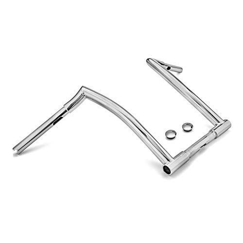 WeiSen Chrome 14 Ape Hanger Horn Easy Wire Handlebar Compatible with Harley Dyna Softail Sportster XL 883 1200 & 1994-2021 Road King & 1998-2013 Road Glide