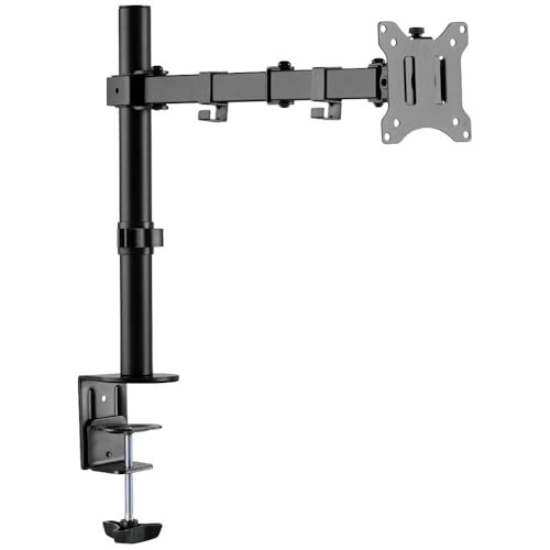 DIGITUS Supporto per monitor - Morsetto da tavolo - 1 monitor - Fino a 32 pollici - Fino a 8 kg - VESA 75x75, 100x100 - Nero