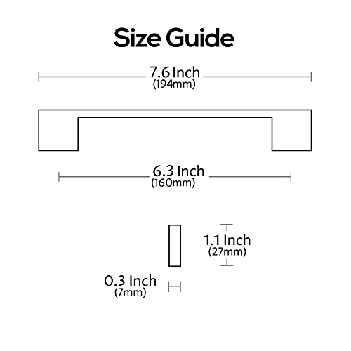 Alzassbg 5 Pack Oil Rubbed Bronze Cabinet Pulls, 6.3 Inch(160mm) Hole Centers Rectangle Cabinet Handles Kitchen Pulls for Drawers and Cabinets AL3051ORB by Alzassbg - Used condition - Image 6