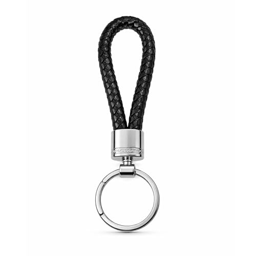 Image of THE MEN THING - Stylish Multicolor Stainless Steel Keychain for Men & Boys (CRIMSON LOOP BRAIDED - BLACK)