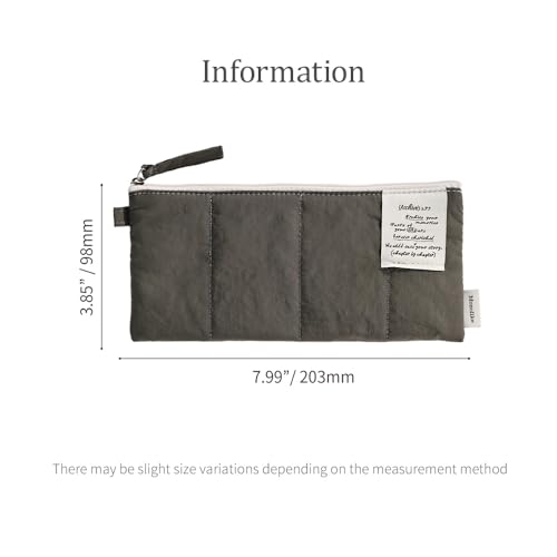 Image of Monolike Archive247 Cushion Pencil Case, 06. Gray - Pencil Pouch, Portable Pencil Bag, Pencil Case, Office Pouch case, Cushion, Soft, Vintage