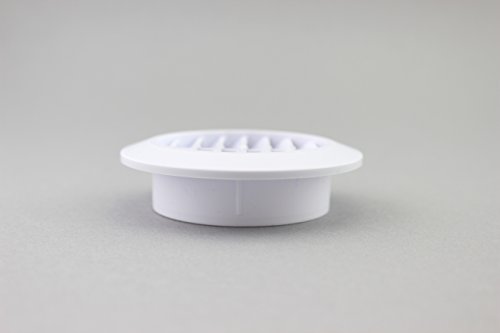 Lüftungsgitter Abschlussgitter rund Ø 90 mm weiß mit Insektennetz Gitter ABS Kunststoff witterungsbeständig Insektenschutz