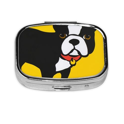 ピルケース 金属 携帯用 薬ケース ピルボックス 犬柄 小型 ピルケース 長方形 薬入れ 薬箱 コンパクト サプリメントケース お薬