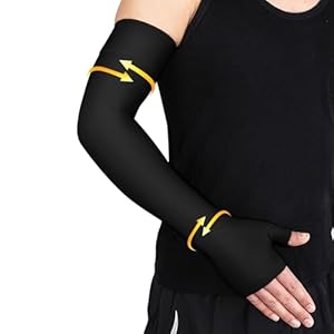 beister Lymphedema Medical Compression Arm Sleeve with Gauntlet for Men & Women (Single), 20-30 mmHg Full Arm Support with Dot Silicone Band, Graduated Compression Arm Brace for Swelling, Arthritis