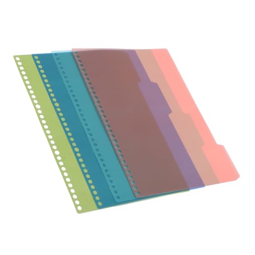 HOMOBABE 4個 対応プラスチック製オフィス用バインダー隔ページ タブ付きノートブック仕切り インデックス付き書類整理用オーガナイザー