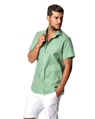 SPAGNOLO Camisa Rustico Lisa Corte Smart Blanco para Hombre