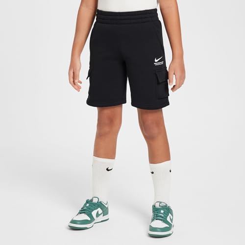Short cargo Nike B NSW SI FLC en molleton noir idéal pour le sport et les jeux au parc