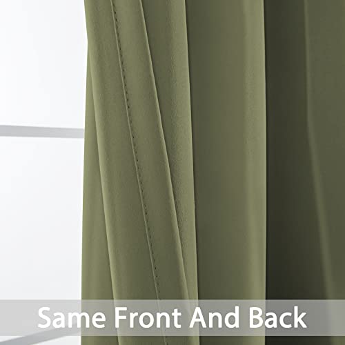 Yakamok Window Treatment Kitchen Drapes - Plain Solid Grommet Top Short Curtains for Kitchen Window(52Wx36L, Sage, 2 Panels)