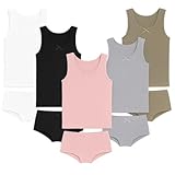 SAMILY Mädchen Unterhosen Unterhemd Set 10er Pack Unterwäsche Baumwolle 122 128