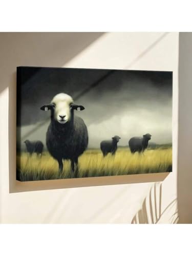 Tableau mural d'animaux au pâturage, toile effet peinture à l'huile haut de gamme