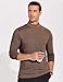 COOFANDY Mens Half Turtleneck T-Shirts Basic Thermal Shirts Casual Slim Fit Lightweight Underwear Tee Winter Fall Brown