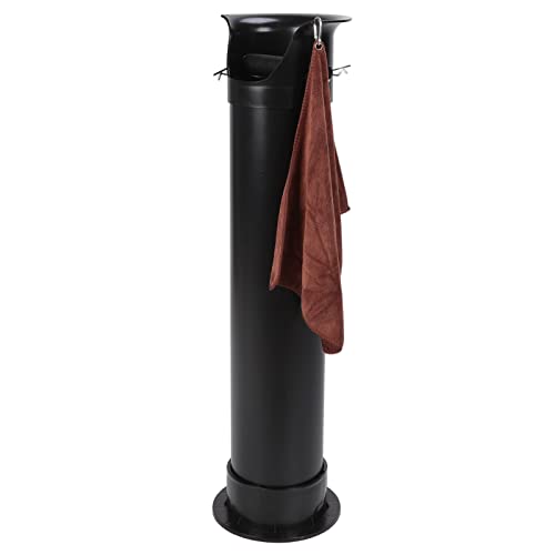 Commercial Coffee Knock Box with Large Opening, Floor Standing Espresso Knock Box Coffee Grounds Collection Knock Box with Removable Knock Bar and Towel for Restaurants Home Kitchens