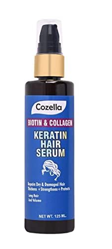 Cozella Biotin & Collagen Keratin Hair Serum Repairs Dry & Damaged Hair Thickens + Strengthens+ Protects and Long Hair and Volume-125ml