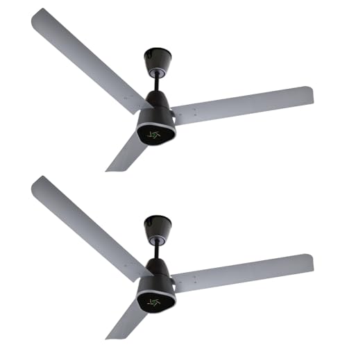 EcoLink AiroGeometry 1200mm BLDC Ceiling Fan with Remote Control|BEE 5 star Rated Energy Efficient Ceiling Fan|High Air Delivery with LED Indicators (Silver Mist)
