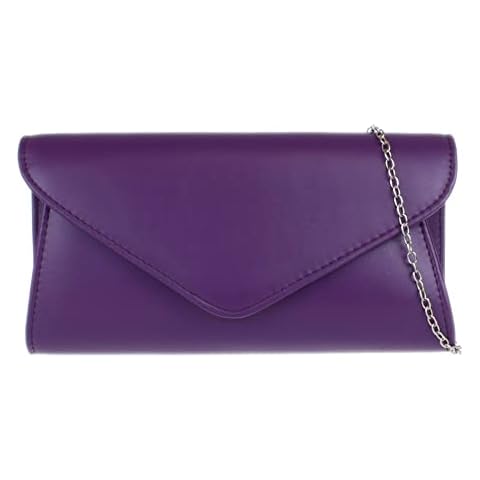 Girly Handbags Plain Clutch Bag (Dark Purple) Cover