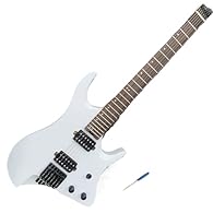 Well-made, excellent tone, and the finish with special craftsmanship not only adds a sense of fashion but also makes it more durable. White headless electric guitar with stable neck tension plate and string nut. The basswood body has a very stable to...