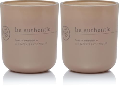 Chesapeake Bay Candle Intentions Collection Candle, Be Authentic: Embrace Your True self (Vanilla Suedewood), 13 oz, Home Décor (Pack of 2)
