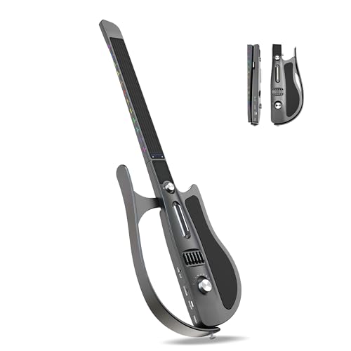 N1 Stringless Electric Smart Guitar,Foldable & Portable Built-in Drum Machine & Bassline Travel Backing Guitarra for One-Man Band,Chord Generator,App Interactive Chord Sheets,Easy to Play (Jade Black)