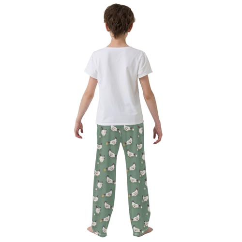 ZZXXB Hen and Egg Boys Long Pants Soft Trousers Elastic Waist Kids Lounge Bottoms with Pockets S-XL3