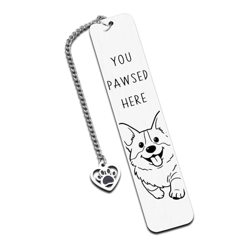 Corgi Dog Bookmark for Dog Lovers Gifts for Women, Corgi Gifts for Corgi Lovers, Book Marks for Reading Women, Dog Mom Dad Birthday Christmas, Pet Owner Page Marker Dog Themed Book Club Gifts