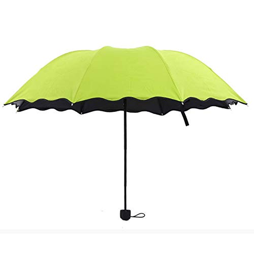Black Plastic Watering Flowers Umbrellas Wavy Side Umbrellas Creative Arched Three-fold Umbrellas Princess Umbrellas Umbrellas - Fruit Green