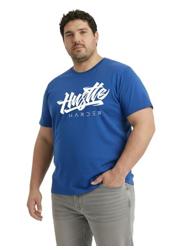 Image of Toodlegram Men Plus Size Printed T-Shirt | Round Neck Half Sleeves | Regular Fit Big & Tall | Pure Cotton Casual Summer Wear T-Shirt for Men