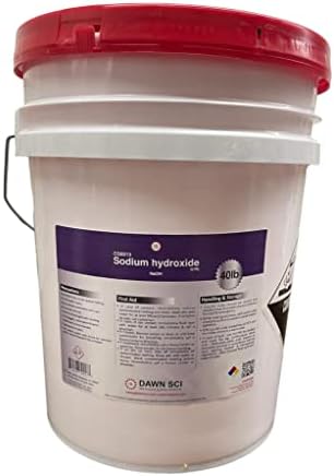 Dawn Scientific Sodium Hydroxide (Caustic Soda Beads) - 40 lb Pail, White