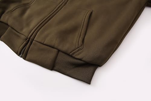 Image of TanBridge Plaid Flannel Hoodie Sherpa Fleece Lined Shirt Jacket Cotton Hoodies Zip Up Winter Warm Coat