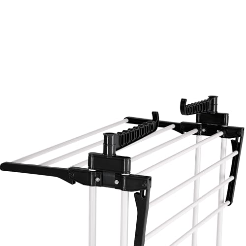 Séchoir à linge pliable EASYmaxx à 3 niveaux et ailes latérales, noir et blanc - 3