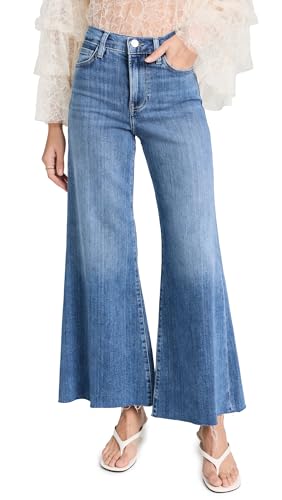 FRAME Women's Le Palazzo Crop Raw Fray Jeans