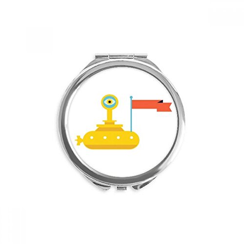 Miroir de maquillage univers et alien spaceship rond et portable multicolore