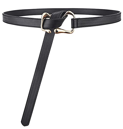 Women Tie a Knot Golden Buckle PU Leather Corset Belt Waist Belts