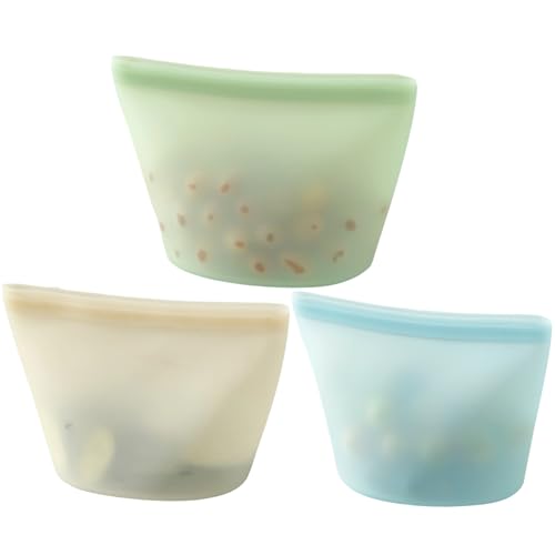 PandaEar Reusable Silicone Food Storage Bags (3-Pack)