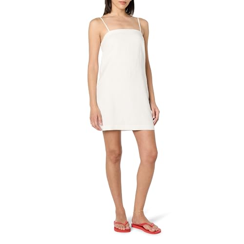 The Drop Women’s Seville Linen Mini Shift Dress, White, M