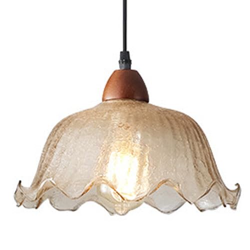 Lampe à suspension en verre en forme de fleur lustre minimaliste français CPYGMXI