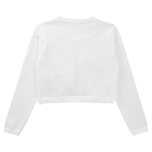 Girls Cardigan Sweater Kids Bolero Shrug Long Sleeve Knitted Cropped Tops Button Closure Jacket Tops3