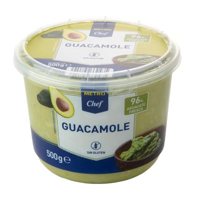 Guacamole Estilo Mexicano METRO Chef – 500g | 95% y 96% Aguacate Fresco | Sin Gluten, Ideal para Aperitivos y Platos Saludables (1 TARRO 500, Guacamole Clasico)