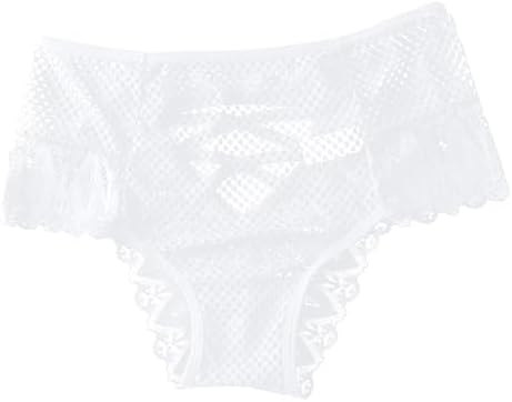 Women's Sexy Lace Panties Cheeky Briefs Underwear High Waisted Mesh Breathable Underpants Lingerie
