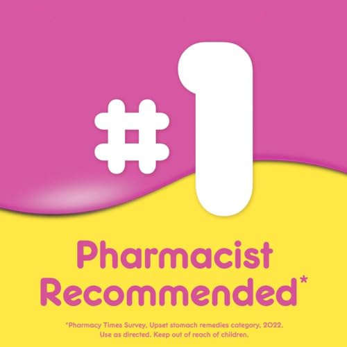 Image of Pepto Bismol Chews, Fast and Effective Digestive Relief from Nausea, Heartburn, Indigestion, Upset Stomach, Diarrhea, Berry Mint Flavor, 24 Count,(Pack of 6)
