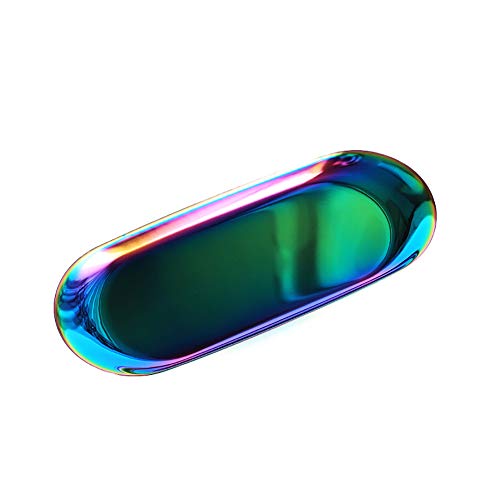 styleinside Bandeja Del Organizador Del Acero Inoxidable, Plato Oval Que Sirve El Plato De La Fruta Del Plato Del Bocado, Almacenamiento De La Joyería Decoración Estilo Casero Nórdico, 4#