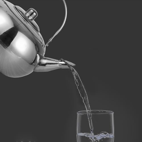 Toolzia 2.3L Stainless Steel Teapot with Tea Strainer Premium Tea Pot,Silver - Image 4