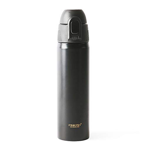 MEIGIX Stainless Steel Mug Travel Coffee Mug Spill Proof with Straw, 17oz, PJ-3565