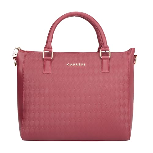 Image of Caprese Maddy Medium Textured Tote Bag for Women with Multi-Compartment | Elegant Shoulder Handbag with Adjustable & Detachable Strap | Fits Up to 16 Inch Laptop | Perfect for Office & Travel
