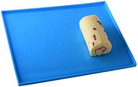 Silicone Cake Roll Maker,Silicone Baking Mat,Multipurpose Nonstick Pastry Mat, Swiss Roll Cake Mat Flexible Baking Tray Mold Baking-2pack(10''12'', Blue) - Thumbnail 2