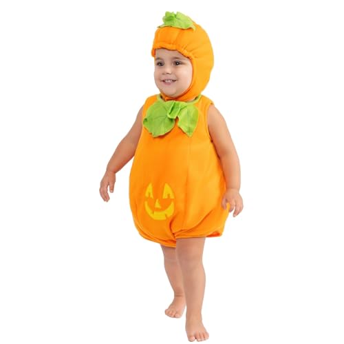 Dress Up America Baby Pumpkin Costume – Adorable Halloween Jack-O-Lantern Costume For Toddlers