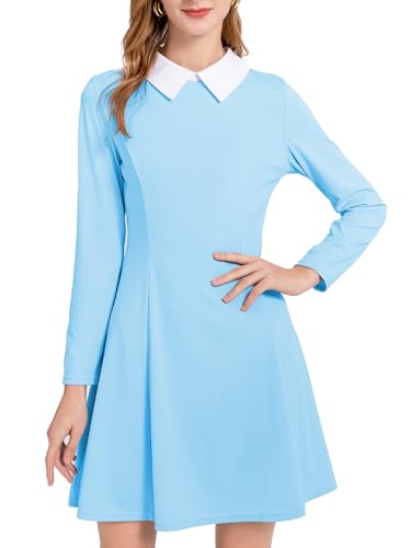 AXUIOKRY AX01-3-XL - Disfraz de mellizas de manga larga para mujer, vestido de sirvienta azul, para cosplay, color azul claro