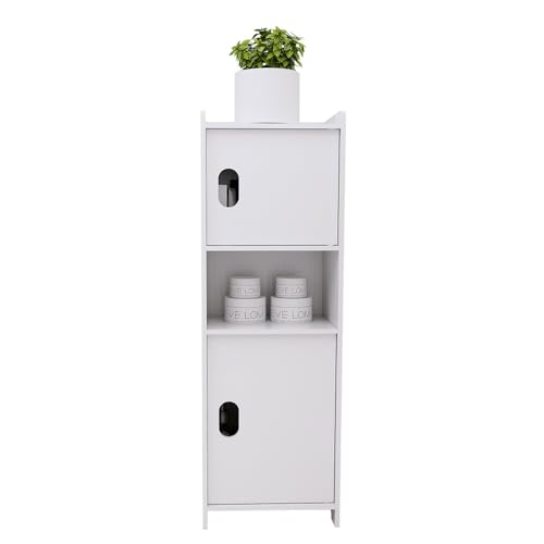 Mueble de columna de baño de alto almacenamiento, armario de pie, para salón, comedor, cocina, baño, 24 x 20 x 72 cm, color blanco
